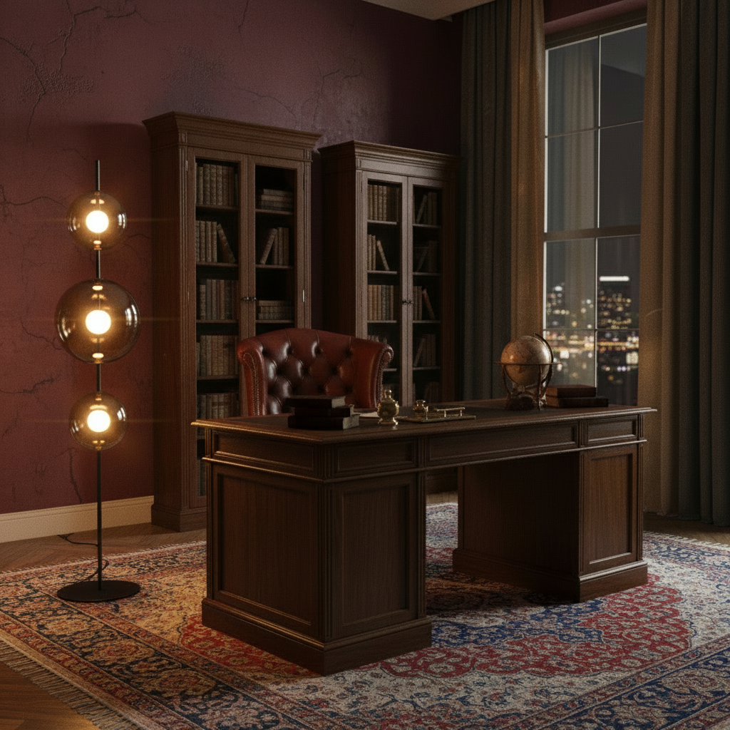 Point Modular Floor Lamp – Minimal Steel Floor Light with Hand-Blown Glass Globes