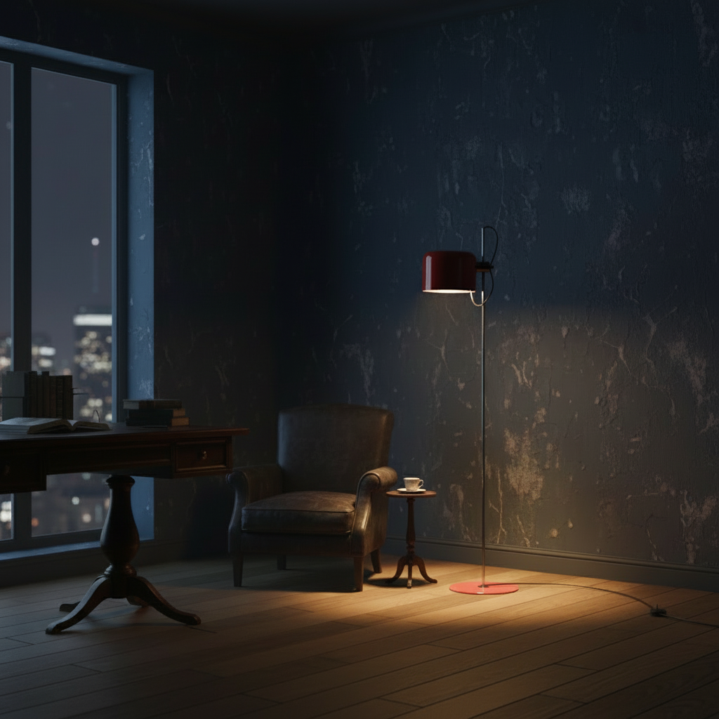 Coupé Floor Lamp – Scarlet Red Direct-Light Metal Floor Lamp