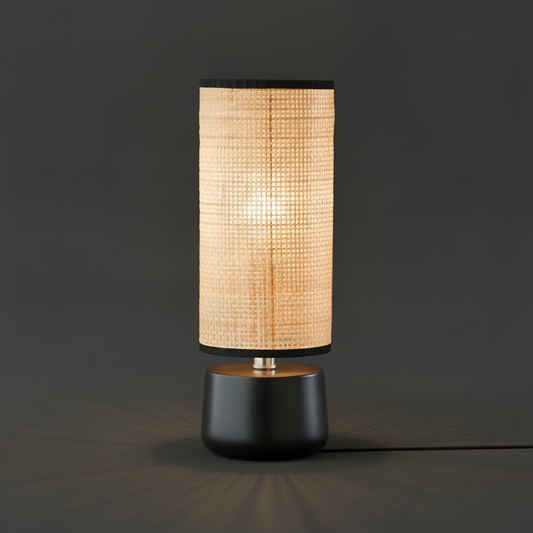 Sheffield Table Lantern – Rattan Shade Ceramic Base Ambient Light