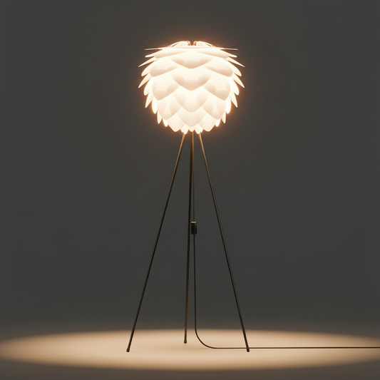 Silvia Floor Lamp – Minimal Tripod Floor Light with Soft Diffuse Shade