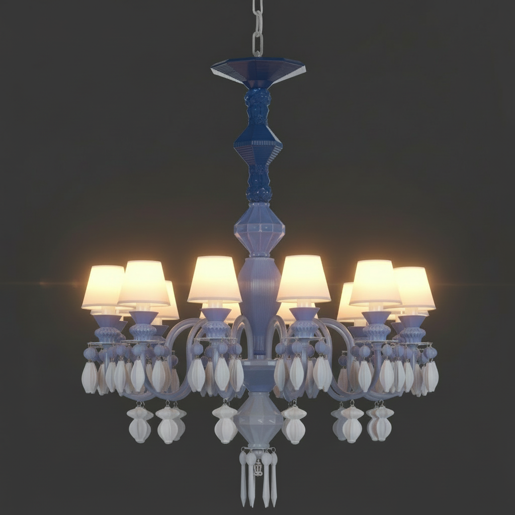 Belle de Nuit Chandelier – Artistic Porcelain Statement Lighting