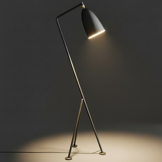 Gräshoppa Floor Lamp – Iconic Tilted Tube Floor Light with Directional Shade